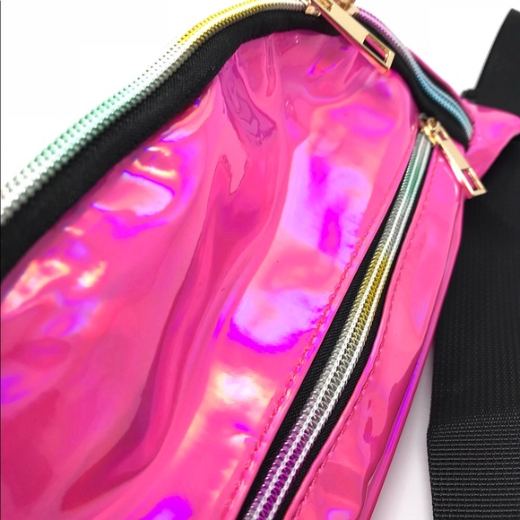 Fanny Pack Polyurethane Mini Bag w Rainbow Shine - Picture 5 of 8