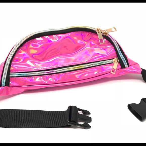 Fanny Pack Polyurethane Mini Bag w Rainbow Shine - Picture 6 of 8