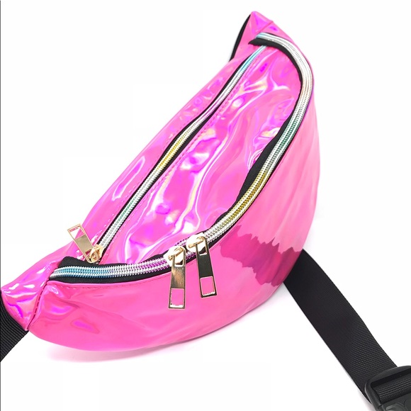 Fanny Pack Polyurethane Mini Bag w Rainbow Shine - Picture 7 of 8
