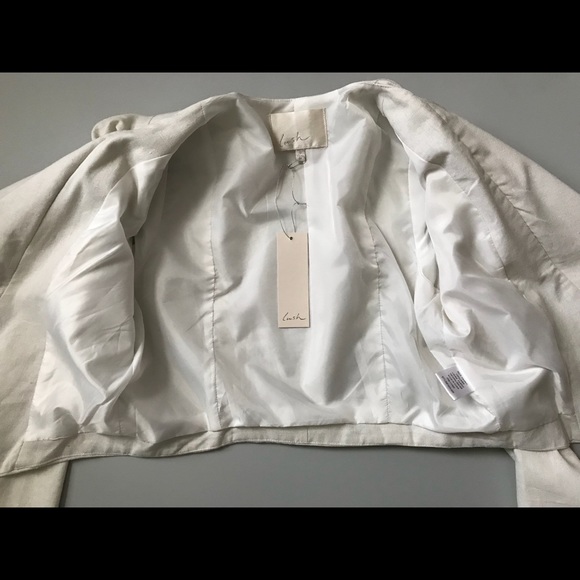 NWT White Linen fitted Moto Jacket - Picture 2 of 8