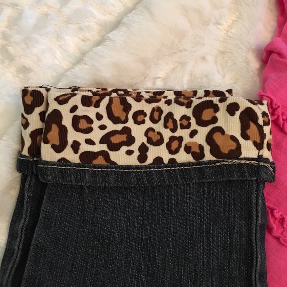 🎊Host Pick🎊 Gymboree Jeans with Leopard Cuffs - Picture 2 of 4