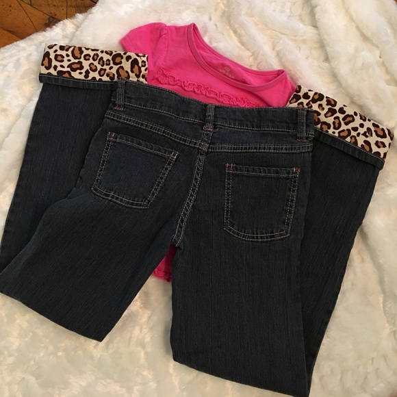 🎊Host Pick🎊 Gymboree Jeans with Leopard Cuffs - Picture 3 of 4