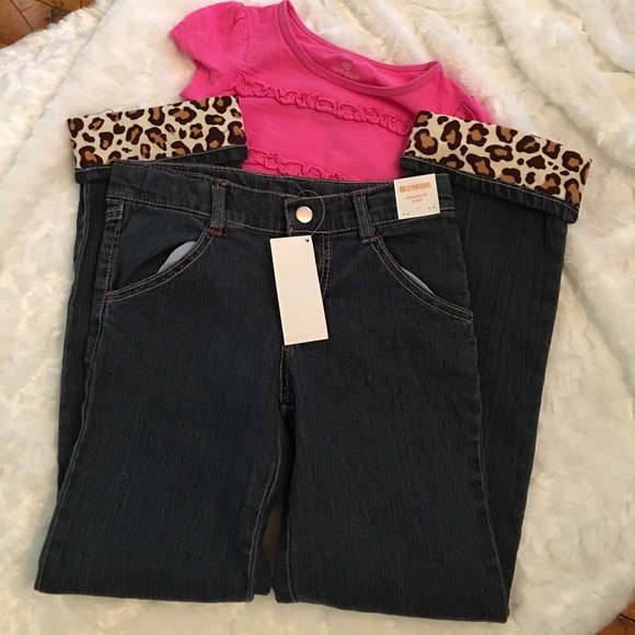 🎊Host Pick🎊 Gymboree Jeans with Leopard Cuffs - Picture 4 of 4