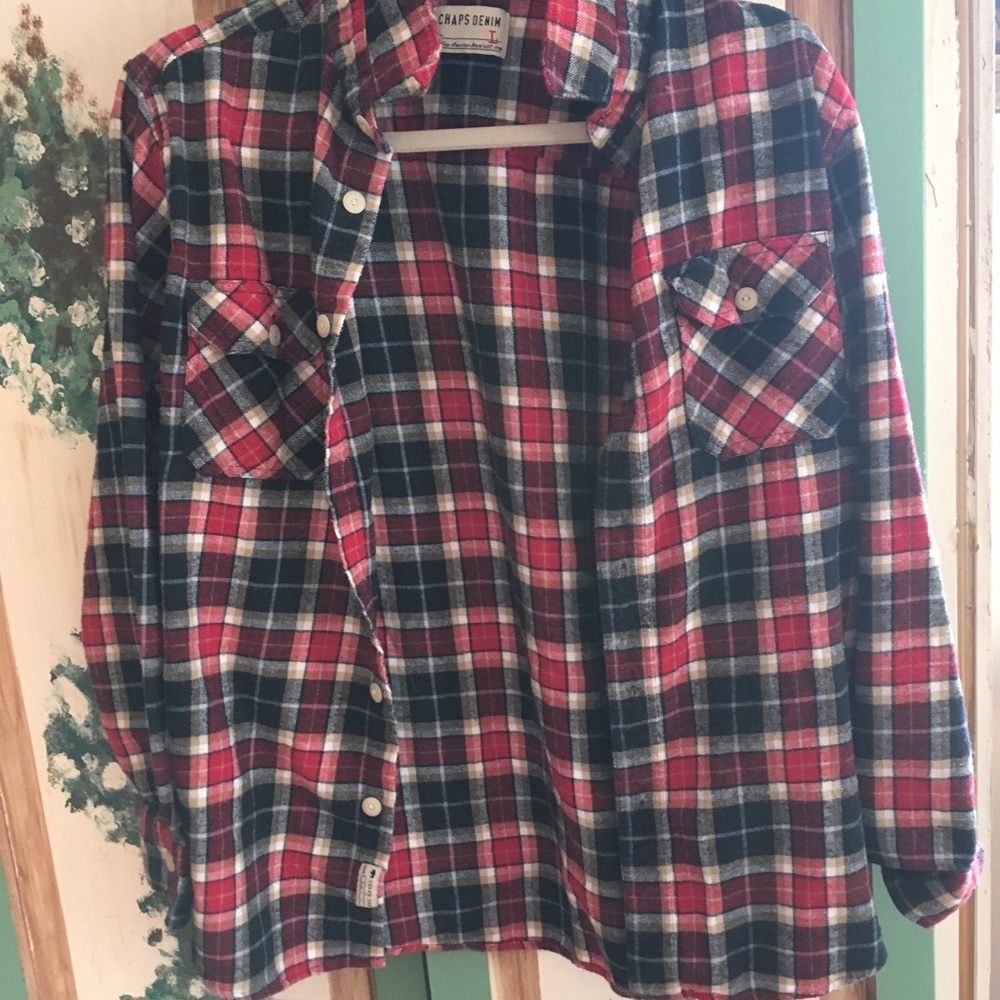 Chaps Denim Fitted Flannel