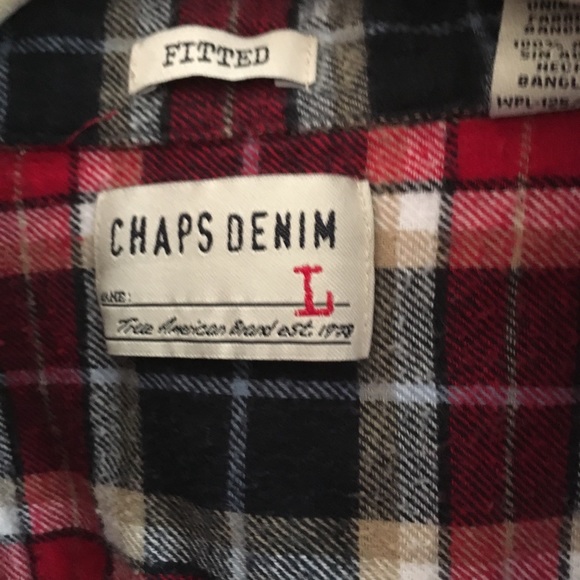 Chaps Denim Fitted Flannel - Picture 3 of 3