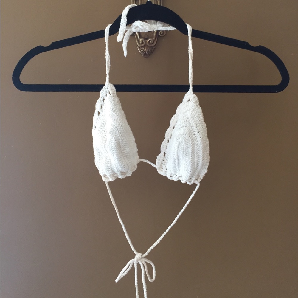 White Crochet bra
