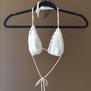 White Crochet bra