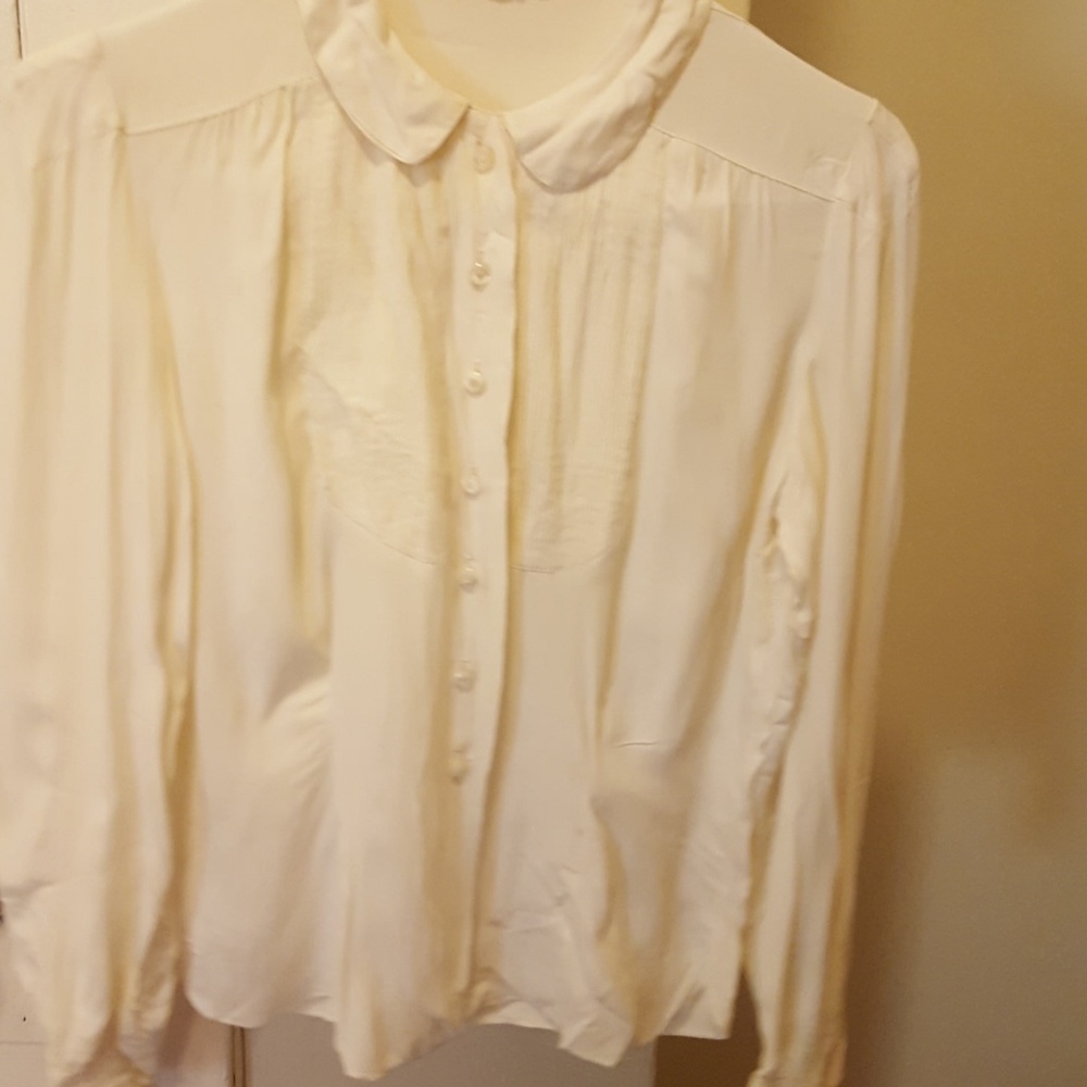 Vintage white cream blouse, size 0-2