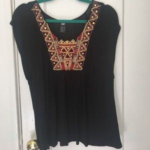 Embroidered Sequin Detail Top
