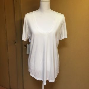 Babaton white v-neck t-shirt