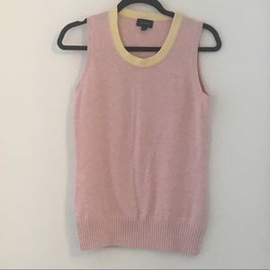 Pink Sweater Vest with Yellow Trim Pink Sweater Vest with Yellow Trim