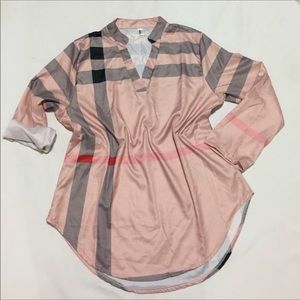 Pink plaid blouse Pink plaid blouse