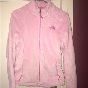 Light Pink North Face Fuzzy Jacket