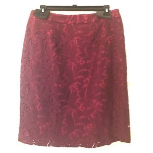 CAbi Plumberry Lace Frolic Skirt - Size 10 - NWOT