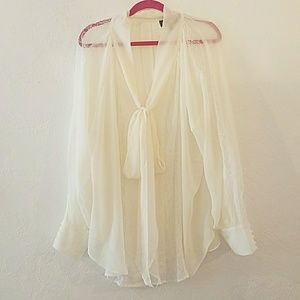 Cream button up shirt