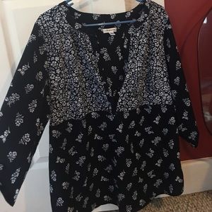 Navy blue mid length blouse