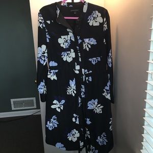 Navy Blue Banana Republic Floral Dress
