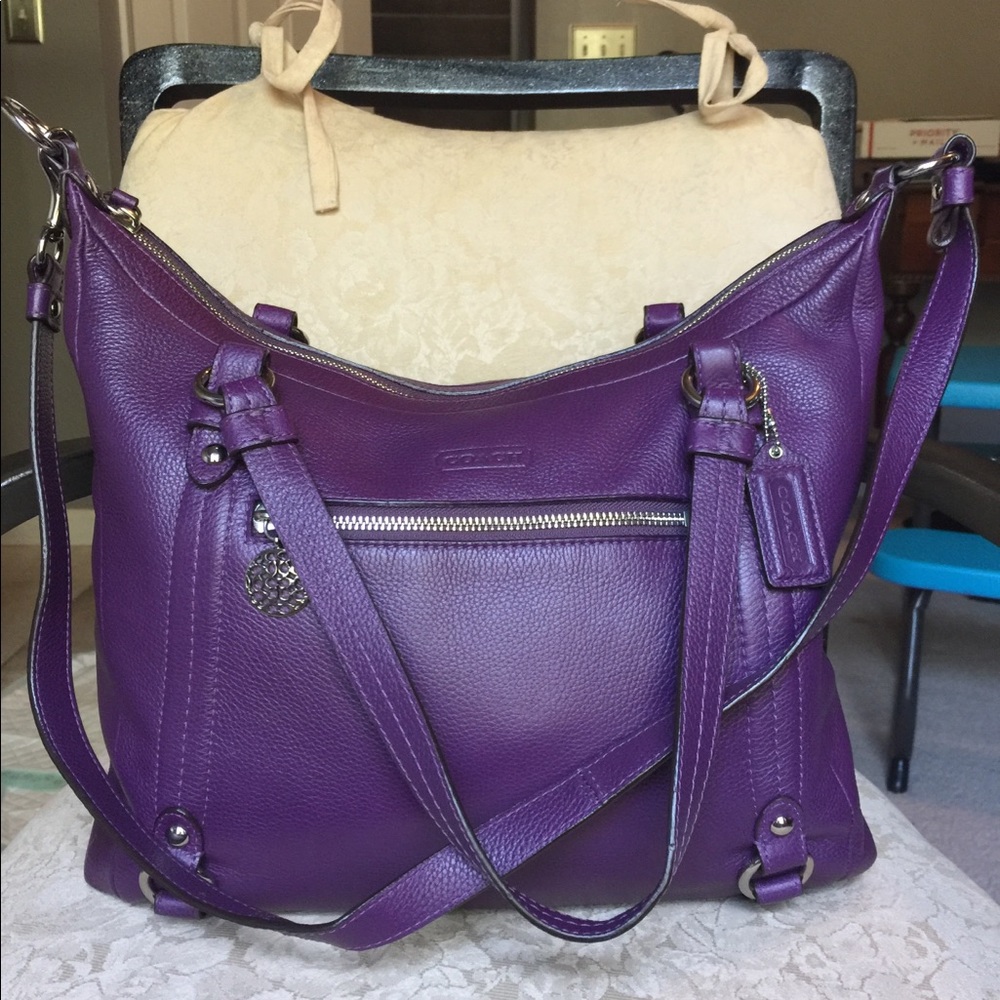 ***SOLD*** Coach purple pebbled leather handbag