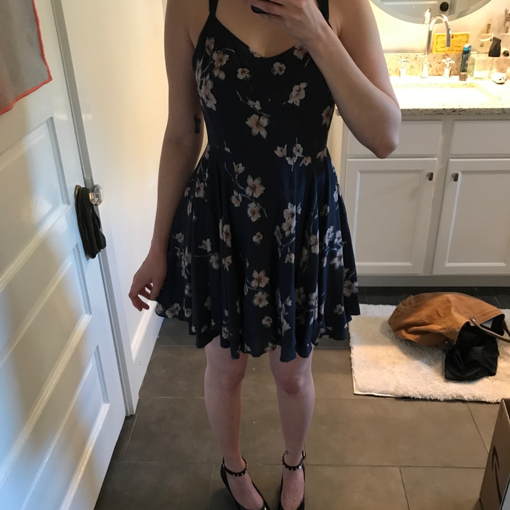 *SOLD* Floral Kimchi Blue Backless Skater Dress