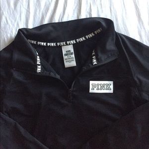 Pink Victoria's Secret Quarter zip pullover! Black
