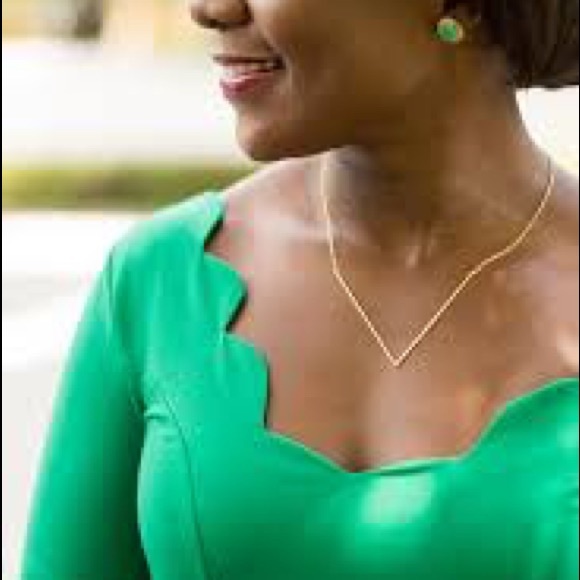 ASOS Sz 2 Skate dress with scallop detail in green - Picture 2 of 8