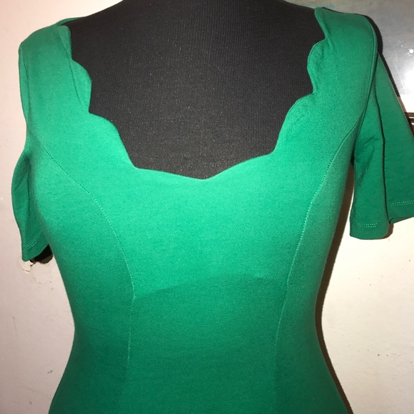 ASOS Sz 2 Skate dress with scallop detail in green - Picture 5 of 8