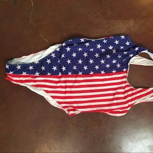 American Apparel American Flag one-piece swim suit