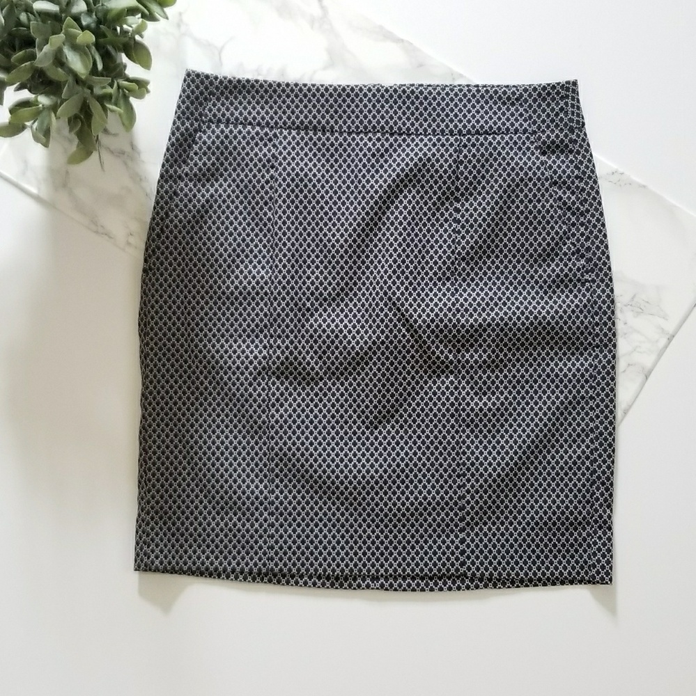 Navy Blue Printed  Ann Taylor Skirt