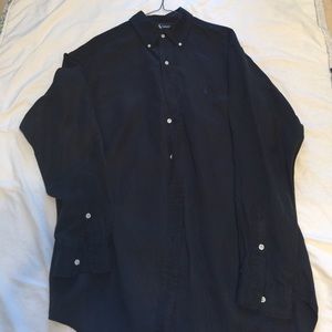 Long sleeve black button down shirt