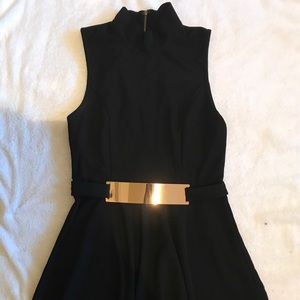 Black & Gold belt dress