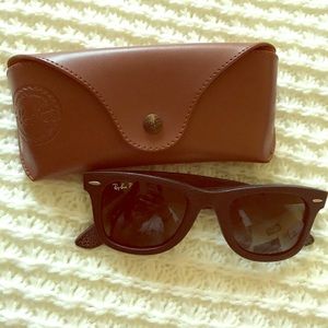 Brand new, 100% black leather Ray Ban sunglasses. Brand new, 100% black leather Ray Ban sunglasses.