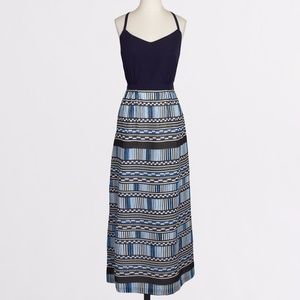 J.Crew Navy Maxi with Printed Skirt