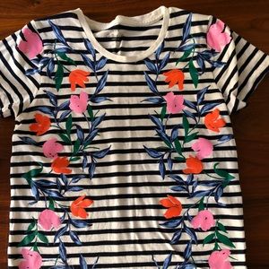 J. Crew Factory floral stripe tee