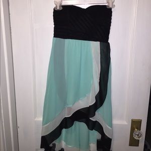 Hi-lo strapless dress