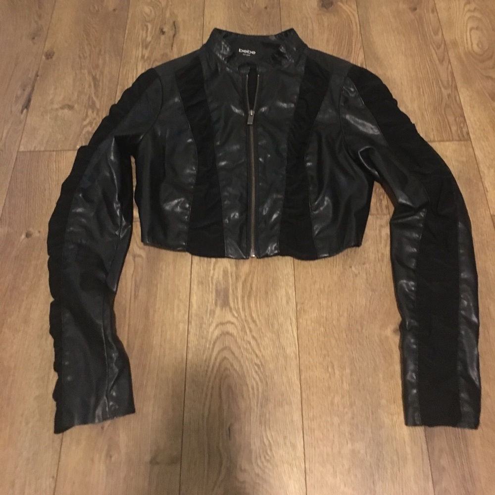 Black BeBe Faux leather Jacket