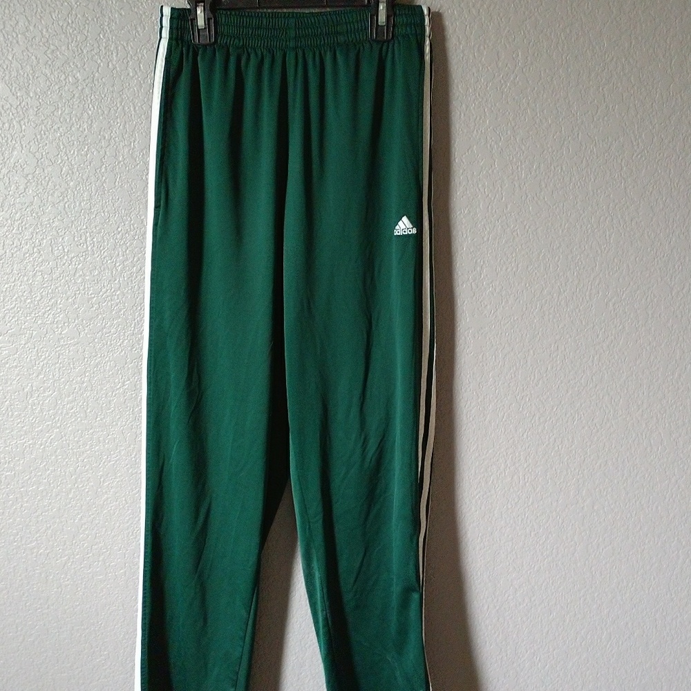 Adidas green track pants