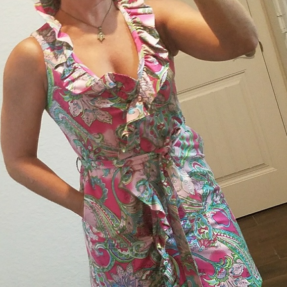 Melly M Tailored Wrap Palm Beach Style Dress - Picture 1 of 4