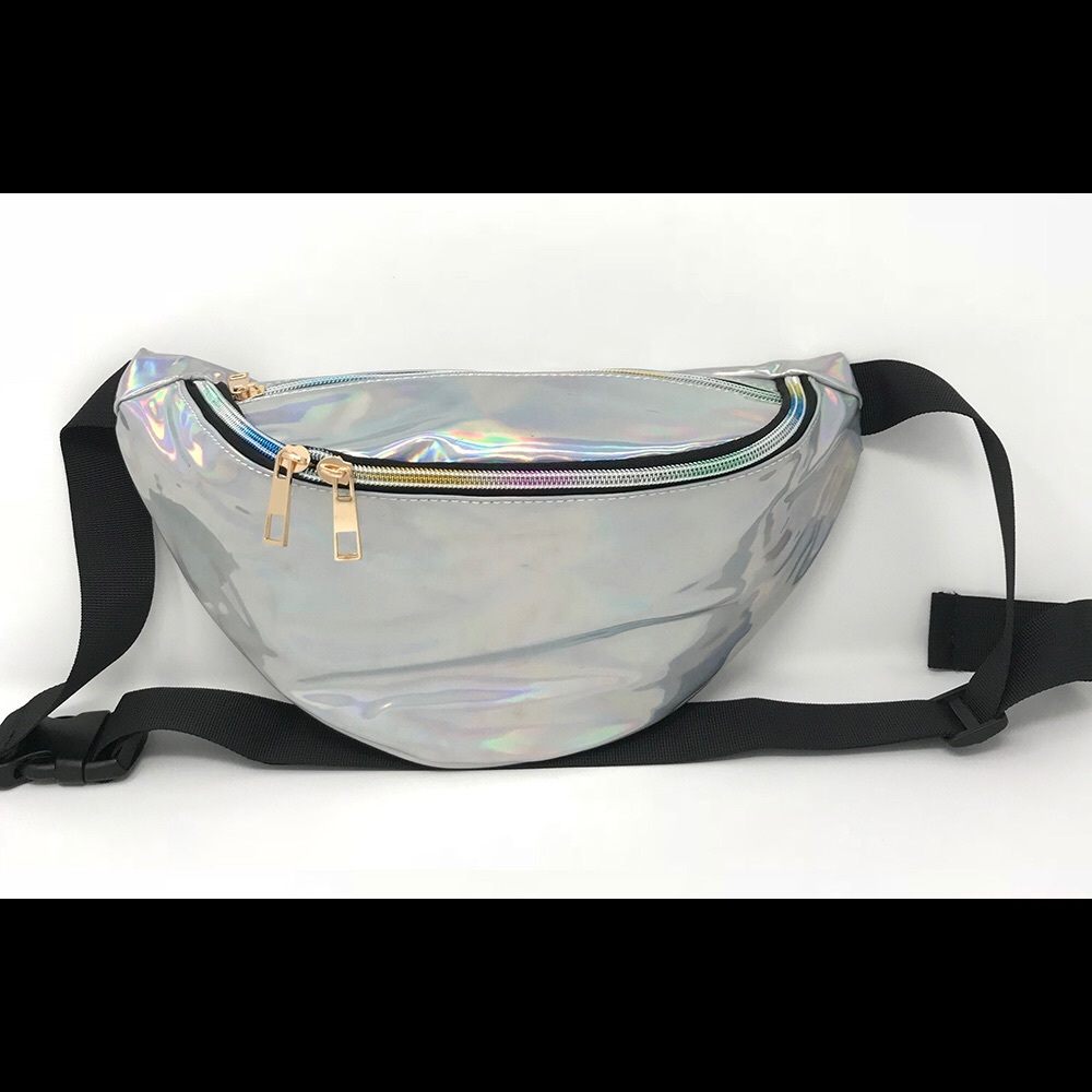 Fanny Pack Polyurethane Mini Bag w Rainbow Shine