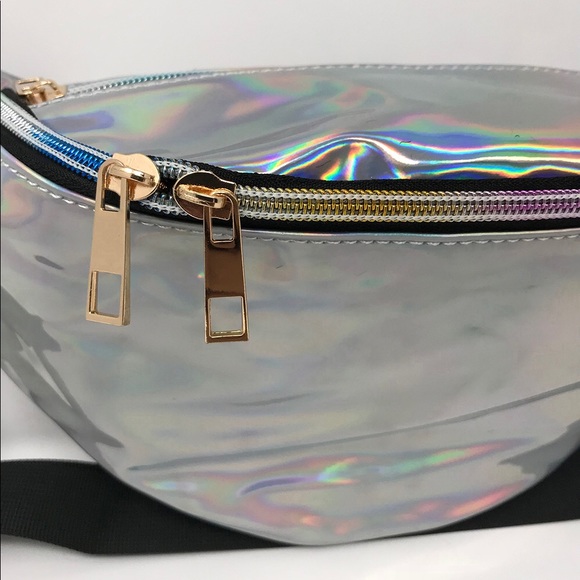 Fanny Pack Polyurethane Mini Bag w Rainbow Shine - Picture 3 of 8