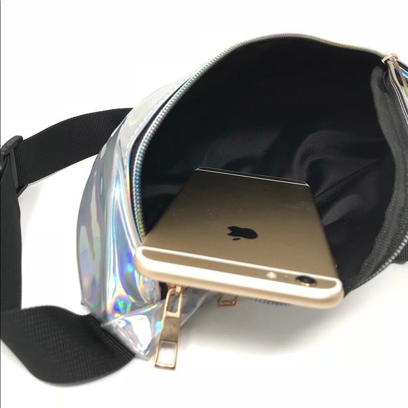Fanny Pack Polyurethane Mini Bag w Rainbow Shine - Picture 8 of 8