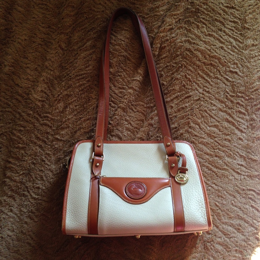 Vintage Dooney & Bourke Cream and Tan Purse
