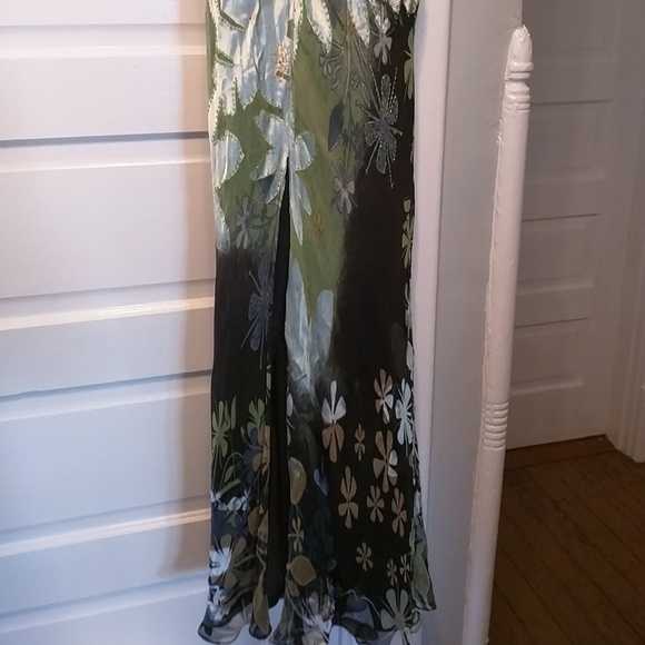 Multicolor hand beaded prom gown - Picture 4 of 4