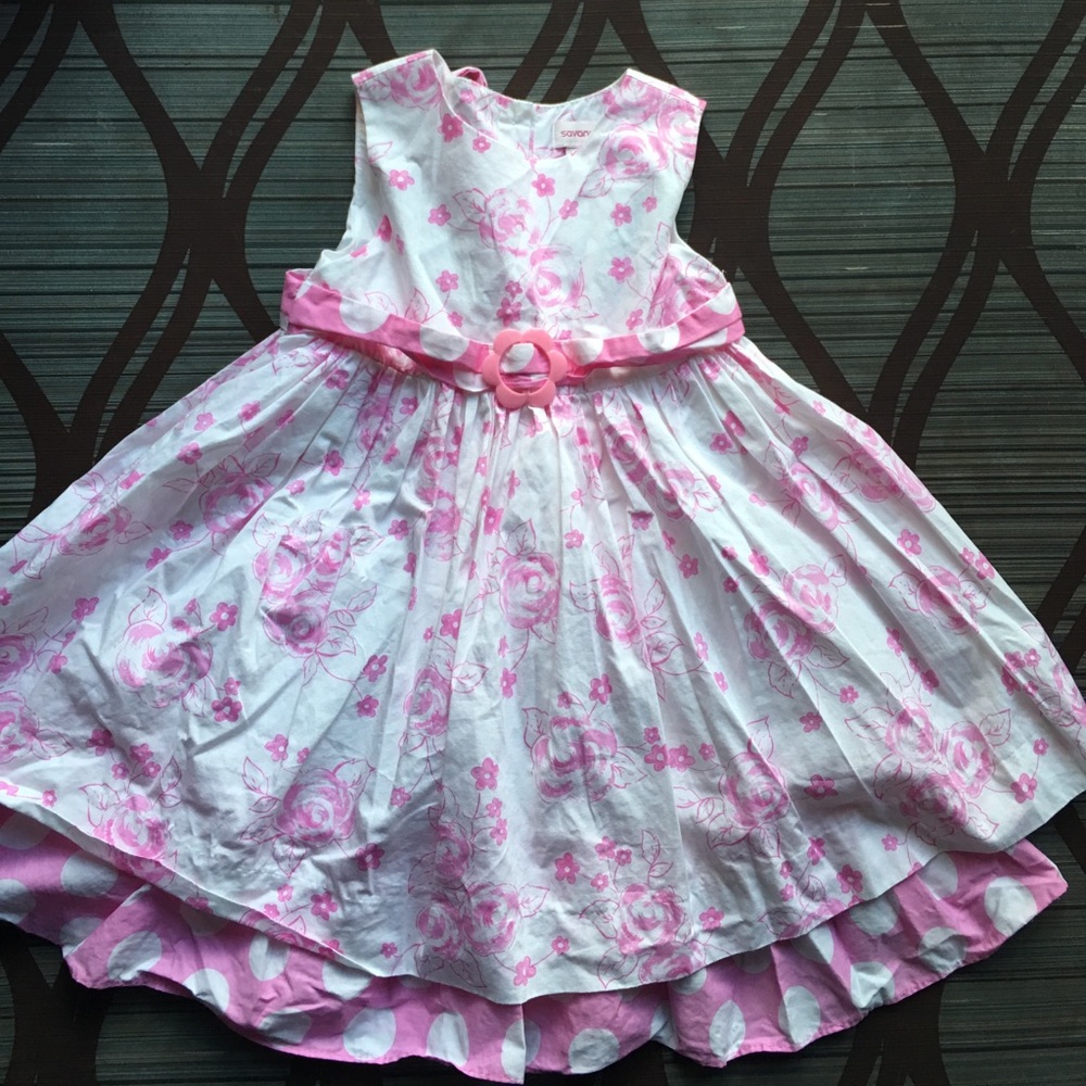 Pink & White Rose Dress