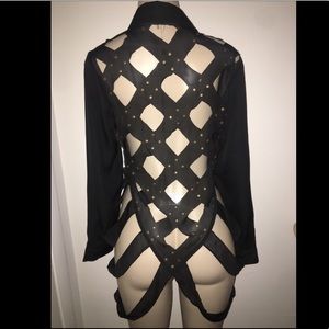 Long sleeve see through shirt, designed back