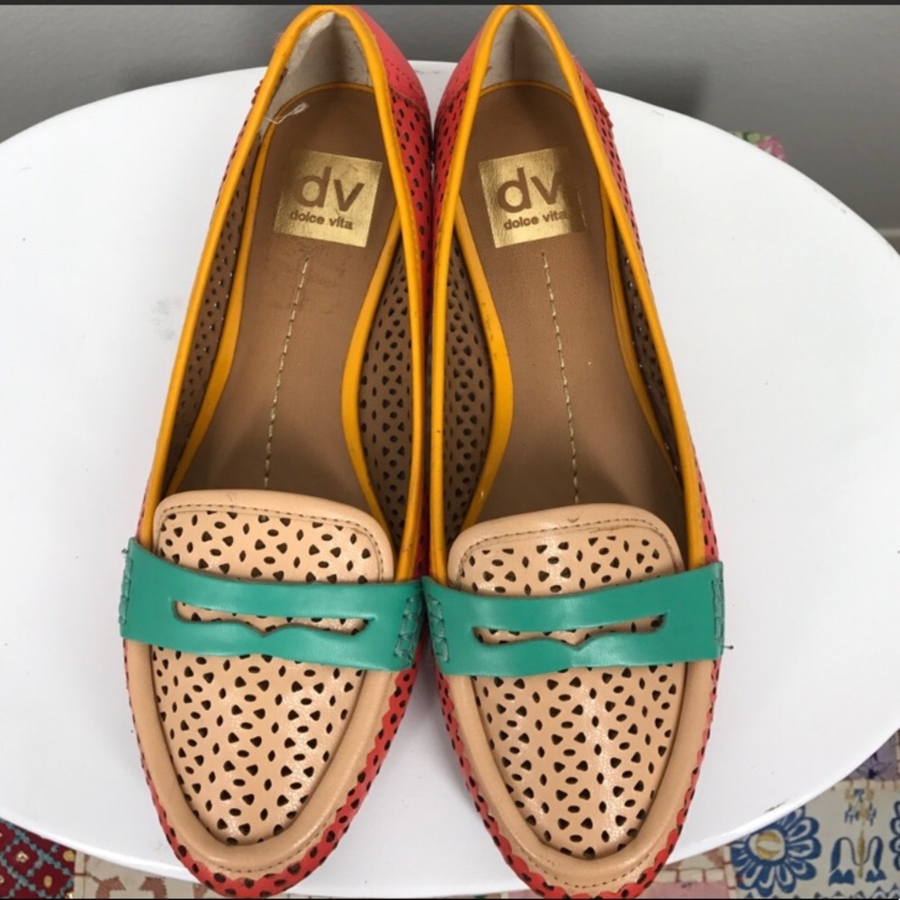 Dolce Vita Coral-Teal flats 7.5 - Picture 2 of 4
