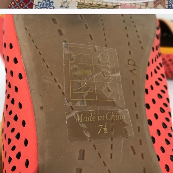 Dolce Vita Coral-Teal flats 7.5 - Picture 4 of 4