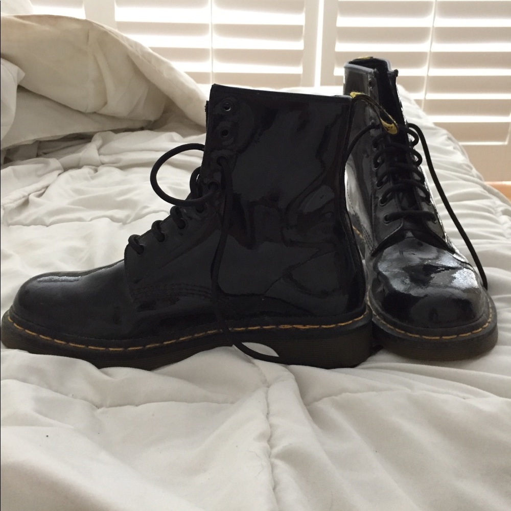 Black patent leather doc martens