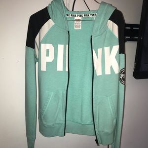 VS PINK turquoise zip-up