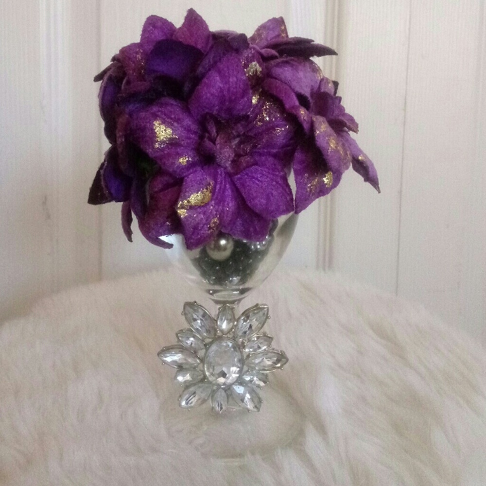 Flowers in a martini glass home decor