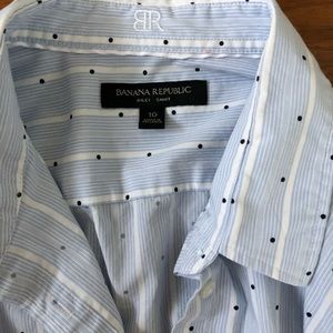 Banana Republic Stripe Polka Dot Blouse